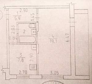 1-к квартира, вторичка, 36м2, 5/9 этаж