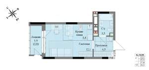 Студия квартира, вторичка, 27м2, 17/17 этаж