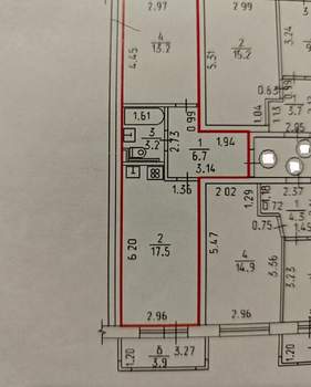 1-к квартира, вторичка, 41м2, 3/8 этаж