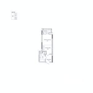 Студия квартира, вторичка, 28м2, 16/17 этаж