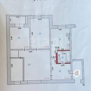 4-к квартира, вторичка, 79м2, 3/9 этаж