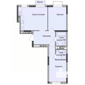 2-к квартира, строящийся дом, 62м2, 6/17 этаж