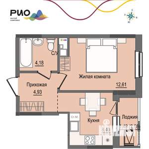 1-к квартира, вторичка, 32м2, 17/17 этаж