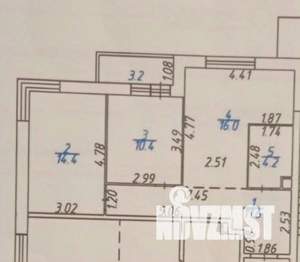 2-к квартира, вторичка, 57м2, 1/17 этаж