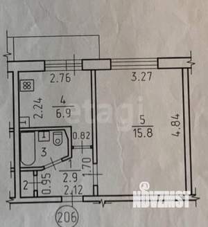 1-к квартира, вторичка, 29м2, 7/9 этаж