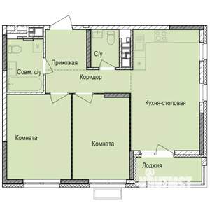 2-к квартира, строящийся дом, 58м2, 11/17 этаж