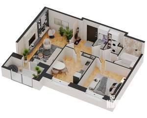 2-к квартира, строящийся дом, 67м2, 15/17 этаж