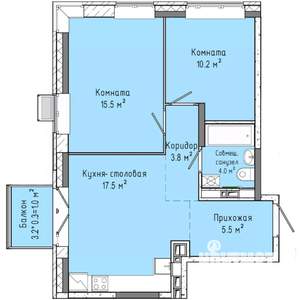 2-к квартира, вторичка, 58м2, 8/16 этаж