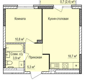 1-к квартира, вторичка, 39м2, 4/17 этаж