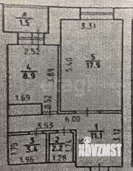 1-к квартира, вторичка, 44м2, 8/11 этаж