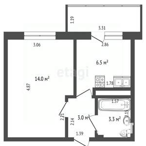 1-к квартира, вторичка, 31м2, 3/18 этаж