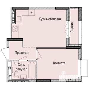 1-к квартира, строящийся дом, 37м2, 4/17 этаж