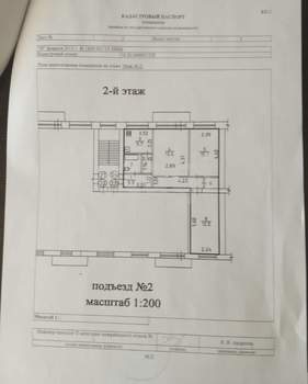 3-к квартира, вторичка, 55м2, 2/4 этаж