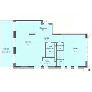 2-к квартира, строящийся дом, 121м2, 1/8 этаж