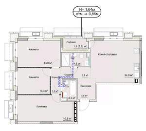 4-к квартира, сданный дом, 88м2, 2/17 этаж