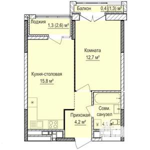 1-к квартира, вторичка, 38м2, 12/17 этаж