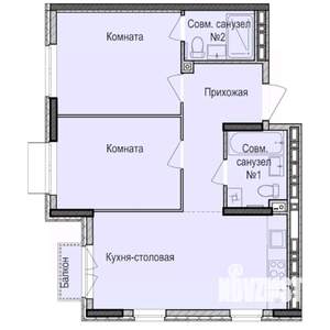 2-к квартира, строящийся дом, 56м2, 13/17 этаж