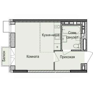 Студия квартира, строящийся дом, 26м2, 10/17 этаж