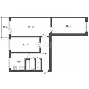 3-к квартира, вторичка, 59м2, 5/5 этаж