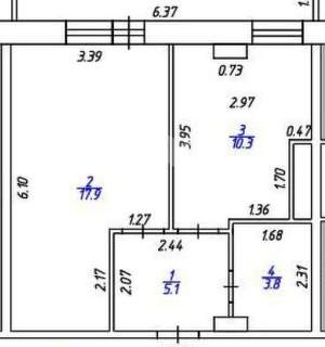 1-к квартира, вторичка, 37м2, 8/14 этаж