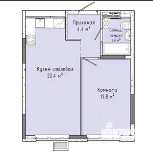 1-к квартира, вторичка, 45м2, 14/16 этаж