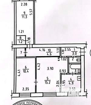 3-к квартира, вторичка, 55м2, 1/5 этаж