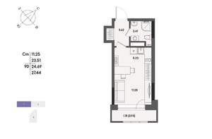 Студия квартира, вторичка, 25м2, 8/17 этаж