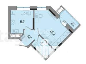 1-к квартира, сданный дом, 34м2, 10/17 этаж
