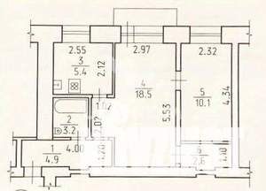 2-к квартира, вторичка, 45м2, 2/5 этаж