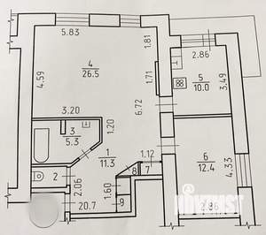 2-к квартира, вторичка, 70м2, 7/11 этаж