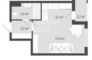 1-к квартира, вторичка, 27м2, 18/25 этаж