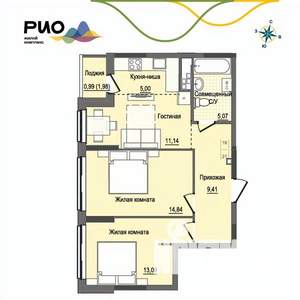 2-к квартира, вторичка, 60м2, 3/17 этаж