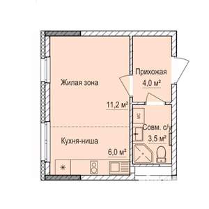 Студия квартира, строящийся дом, 25м2, 2/17 этаж