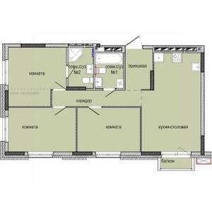 3-к квартира, строящийся дом, 73м2, 4/16 этаж