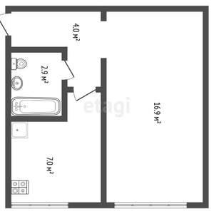 1-к квартира, вторичка, 32м2, 3/5 этаж