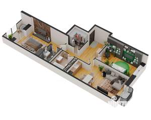 2-к квартира, строящийся дом, 82м2, 3/17 этаж