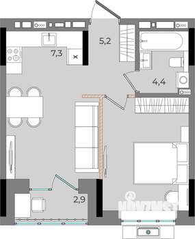 1-к квартира, вторичка, 45м2, 16/16 этаж