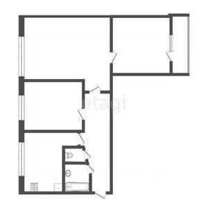 3-к квартира, вторичка, 54м2, 1/9 этаж