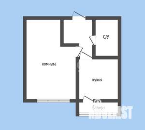 1-к квартира, вторичка, 35м2, 3/17 этаж