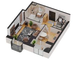 1-к квартира, строящийся дом, 45м2, 2/17 этаж