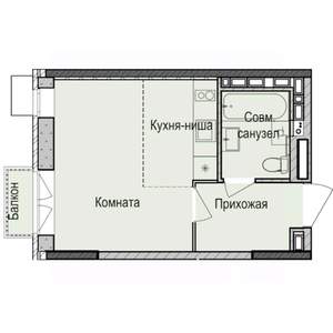 Студия квартира, строящийся дом, 26м2, 7/17 этаж