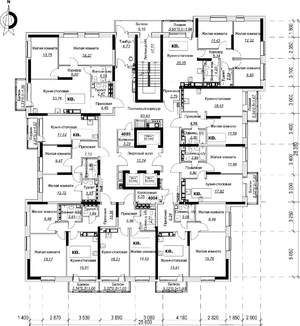2-к квартира, строящийся дом, 75м2, 18/25 этаж