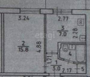 1-к квартира, вторичка, 29м2, 3/9 этаж