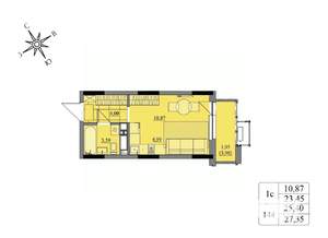 Студия квартира, вторичка, 25м2, 11/17 этаж