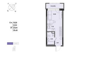 Студия квартира, вторичка, 23м2, 4/17 этаж