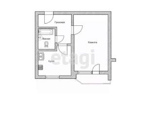 1-к квартира, вторичка, 32м2, 7/9 этаж