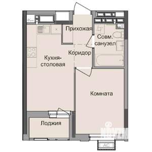 1-к квартира, строящийся дом, 35м2, 14/17 этаж
