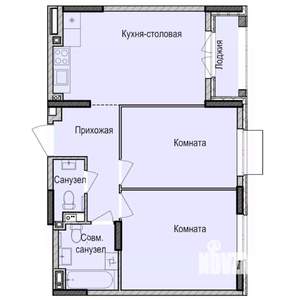 2-к квартира, строящийся дом, 57м2, 2/17 этаж