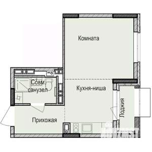 Студия квартира, строящийся дом, 28м2, 17/17 этаж