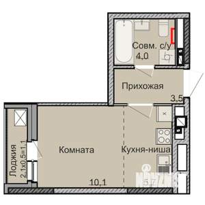 Студия квартира, строящийся дом, 24м2, 11/17 этаж